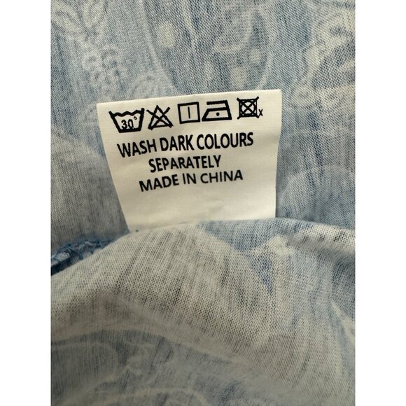 Blue Paisley‎ Print Ruched Waist Midi Dress w/Pockets Size 2XL 18 20 Plus Summer - Picture 7 of 7